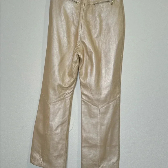 St. John - Gold  Tan Leather Straight Leg - Picture 12 of 15